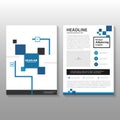 Blue Vector annual report Leaflet Brochure Flyer template design, book cover layout design Royalty Free Stock Photo