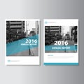 Blue Vector annual report Magazine Leaflet Brochure Flyer template design, book cover layout design Royalty Free Stock Photo