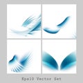 Blue vector backgrounds set Royalty Free Stock Photo