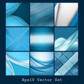 Blue vector backgrounds set Royalty Free Stock Photo