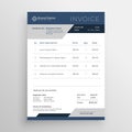 Blue vector business invoice template design Royalty Free Stock Photo