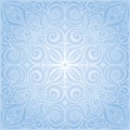 Blue vector decorative flowers background floral ornamental fashion wallpaper mandala design