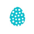 Blue Vector Easter egg with circles polka dot pattern isolated on a white background Royalty Free Stock Photo