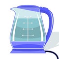Blue vector electric kettle isolated on white background Royalty Free Stock Photo