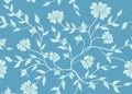 Blue vector floral seamless texture