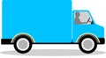 Blue Vector Hauling or Delivery Van - Copyspace