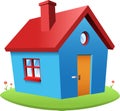 Blue vector house Royalty Free Stock Photo