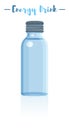 Blue vector illustration of a small bottle of vitamins energy dr