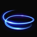 Blue vector light whirlpool, luminous swirling, glowing spiral background