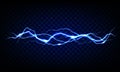 Blue vector lightning on transparent background Royalty Free Stock Photo