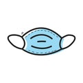 Blue Vector medical face mask. style flat