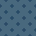 Blue vector minimalist geometric floral pattern. Abstract seamless texture Royalty Free Stock Photo