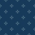 Blue vector minimalist geometric floral pattern. Abstract seamless texture Royalty Free Stock Photo