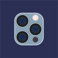 Blue vector mobile camera icon