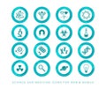 Blue vector science and medicine web icons Royalty Free Stock Photo