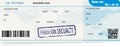 Blue vector template of boarding pass ticket Royalty Free Stock Photo