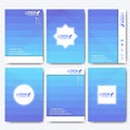 Blue vector templates for brochure, flyer, cover magazine or report in A4 size. Business, science, medicine and Royalty Free Stock Photo