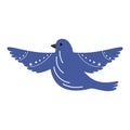 Blue vector ukrainian bird. Illustration of a Ukrainian