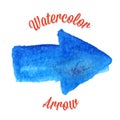 Blue vector watercolor arrow