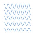 Blue vector zigzag and wavy horizontal underline. Set of waves line. Set of wavy lines. Wave ornament pattern. Wave thin Royalty Free Stock Photo