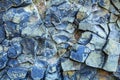 Blue vein magma tic quartz rock close up. Royalty Free Stock Photo
