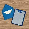 Blue vellum invitation Royalty Free Stock Photo