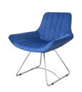 Blue velvet armchair