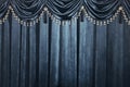 Blue velvet curtains as background or backdrop