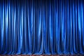 Blue Velvet Stage Curtain Background Royalty Free Stock Photo