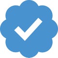 Blue Verified Badge icon, Verified check mark, Blue tick social media