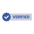 Blue verified label vector icons Royalty Free Stock Photo