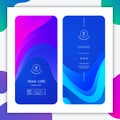 Blue Vertical Banners with Elegant Waves. App Background Design Concept. Vector Minimal Graphic with Gradients