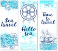 Blue vertical marine banners