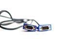 Blue vga wire isolated on white background Royalty Free Stock Photo