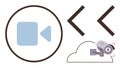 Cloud-based Video Surveillance and Recording Technology Concept with Camera and Cloud Icon Royalty Free Stock Photo