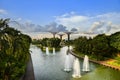 Blue View of garden by the Bay Singapore Royalty Free Stock Photo