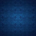 blue vintage background, royal with classic Baroque pattern