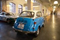 blue vintage BMW Isetta 300, retro german car 1959, Oldtimer car collection, retro-style, evoking sense of nostalgia and Royalty Free Stock Photo