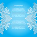 Blue vintage lace cards. Template frame for save the date and gr