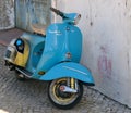 Blue vintage Vespa motorscooter Royalty Free Stock Photo