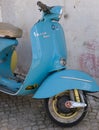 Blue vintage Vespa motorscooter Royalty Free Stock Photo