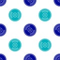 Blue Vinyl disk icon isolated seamless pattern on white background. Vector Illustration Royalty Free Stock Photo