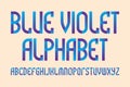 Blue violet alphabet. Stylish vibrant font. Isolated english alphabet