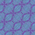 Blue Violet american native Maya Aztec Inca pattern. Stonework mosaic seamless texture