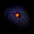 Blue and violet colorful fireworks in black background,artistic fireworks in Malta,Malta fireworks festival in dark background,col Royalty Free Stock Photo