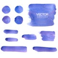 Blue Violet watercolor brush strokes. Vector brush stroke Royalty Free Stock Photo