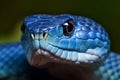 Blue viper snake. Generate Ai