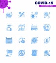 16 Blue viral Virus corona icon pack such as virus, interfac, worldwide, glass, scan virus