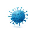 Blue virus, bacteria cell vector background isolated on white backdrop. Coronavirus alert. Microbiology medical concept Royalty Free Stock Photo