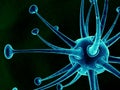 Blue virus- 3D illustration Royalty Free Stock Photo